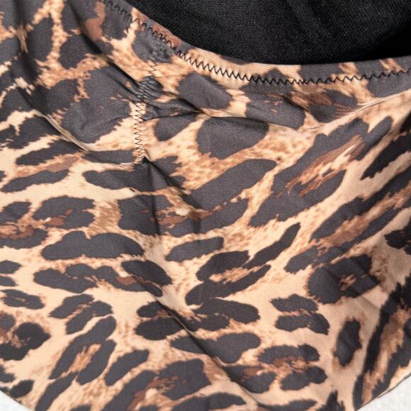 Bar III Solid Cowlneck One-Piece Swimsuit animal print multi, L MSRP $94 - Picture 9 of 11